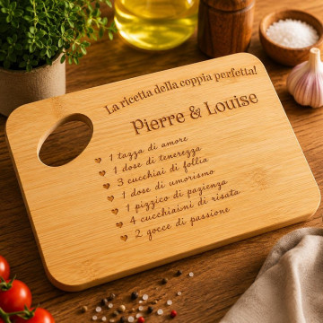 Tagliere ricetta di coppia personalizzato