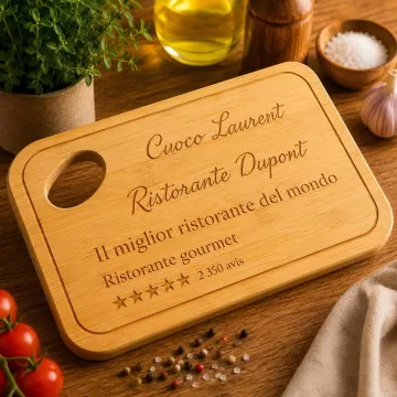Tagliere ristorante personalizzato in bambù