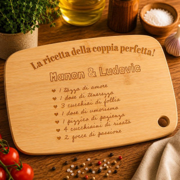 Tagliere ricetta della coppia personalizzato