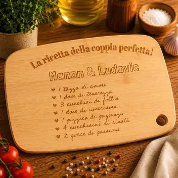 Tagliere ricetta della coppia personalizzato