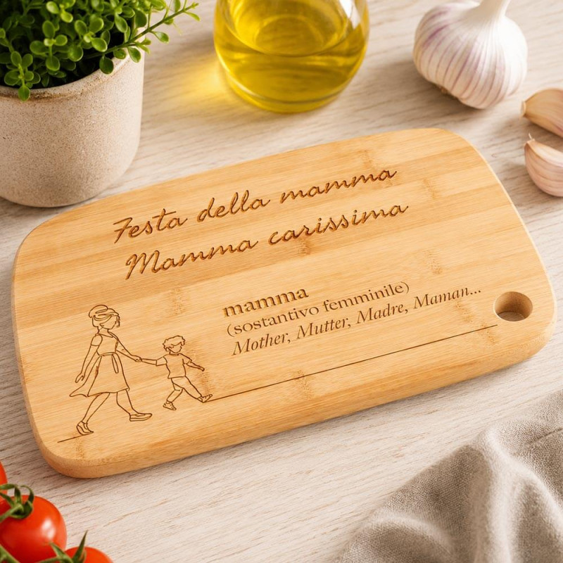Tagliere mamma personalizzato in bambù