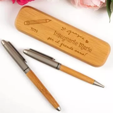 Cofanetto 2 penne insegnante personalizzato