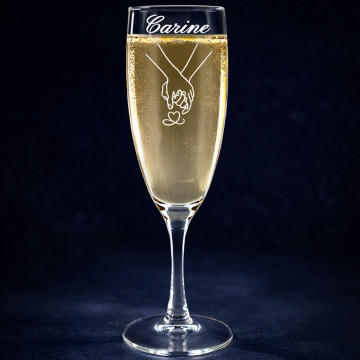 Flûte da champagne mani intrecciate