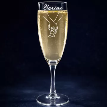 Flûte da champagne mani intrecciate