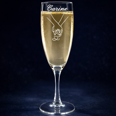 Flûte da champagne mani intrecciate