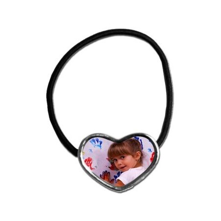 Capelli elastici con foto nel cuore