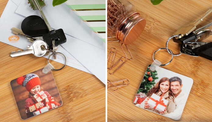 Portachiavi personalizzato foto anteriore e posteriore