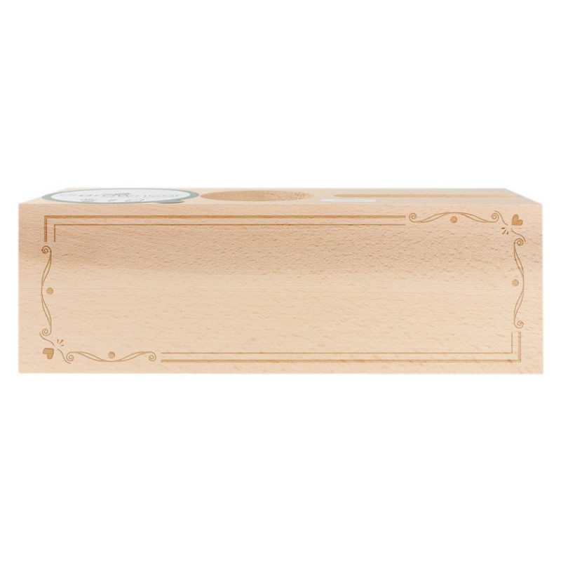Organizzatore di scrivania in legno con incisione di testo arabesco