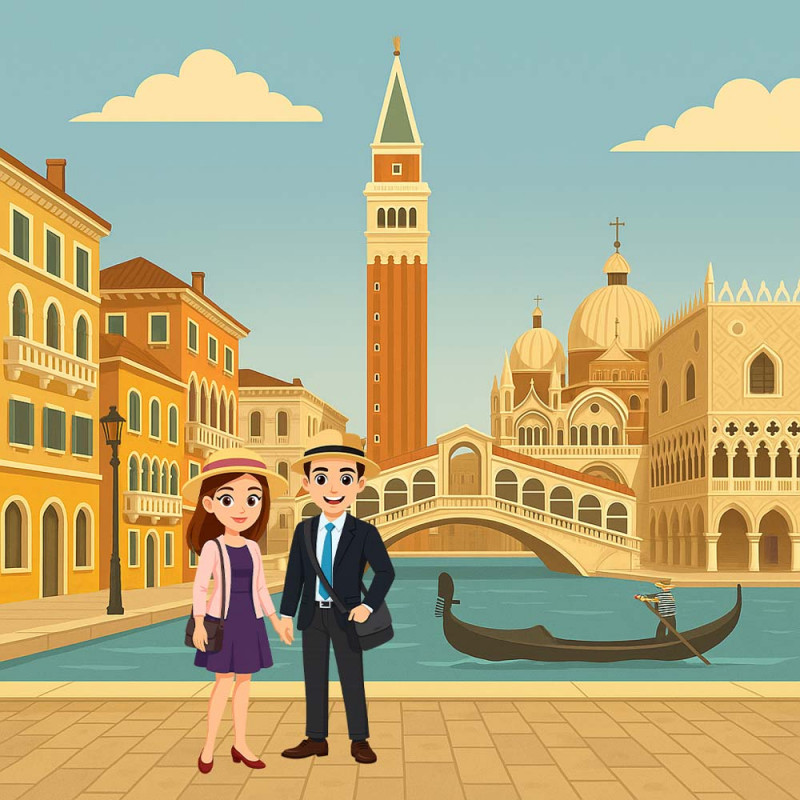 Quadro coppia a Venezia personalizzato